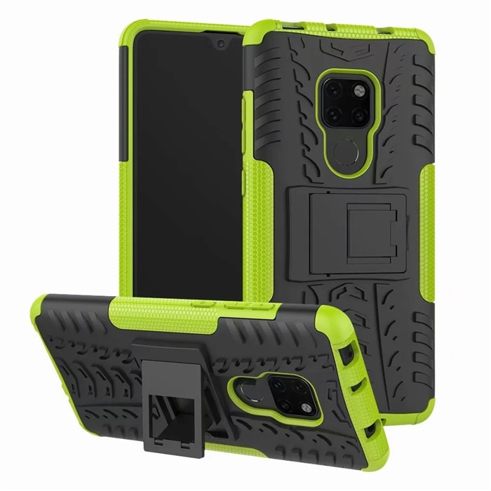 Case Huawei Mate 20 #เคสฝาหลังกันลื่น Cool Tyre Pattern Kickstand (PC + TPU)