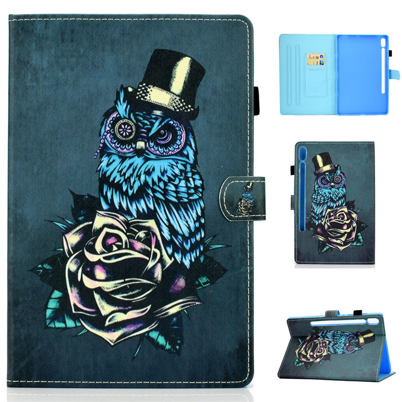 Case Samsung Galaxy Tab S7 SM-T870 SM-T875 #เคสฝาพับหนัง PU พิมพ์ลาย Pattern Printing Stand Leather