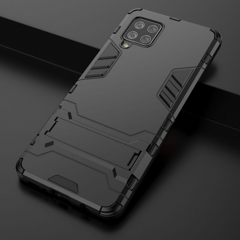 เคส Samsung Galaxy A42 5G #เคสฝาหลังพลาสติก ไฮบริด TPU + Kickstand