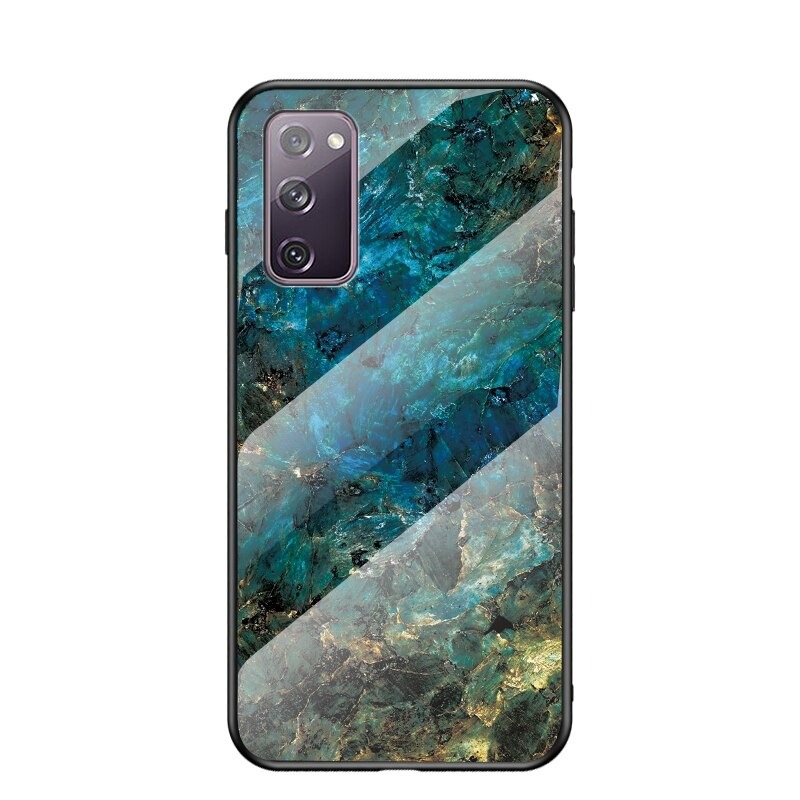 Case Samsung Galaxy M51 #เคสฝาหลัง Gradient Color ลายหินอ่อน Glass + PC + TPU Hybrid Case