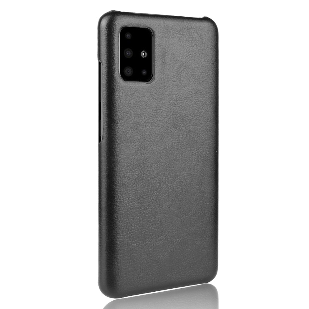 เคส Samsung Galaxy A51 #เคสฝาหลังพลาสติกแข็งเคลือบหนัง PU ลายผิวลิ้นจี่ Litchi Skin Leather Coated