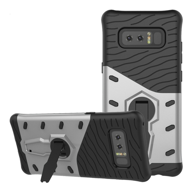 Case Samsung Galaxy Note 8 #เคสฝาหลัง TPU นุ่ม + พลาสติก มีขาตั้งในตัวหมุนได้ 360 องศา