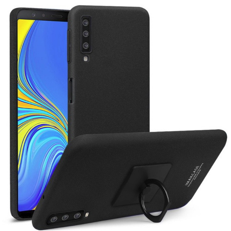 เคส Samsung Galaxy A7 (2018) A750 #เคสฝาหลัง IMAK มีแหวนสวมนิ้ว Ring Holder Kickstand + ฟิล์มกันรอยหน้าจอ