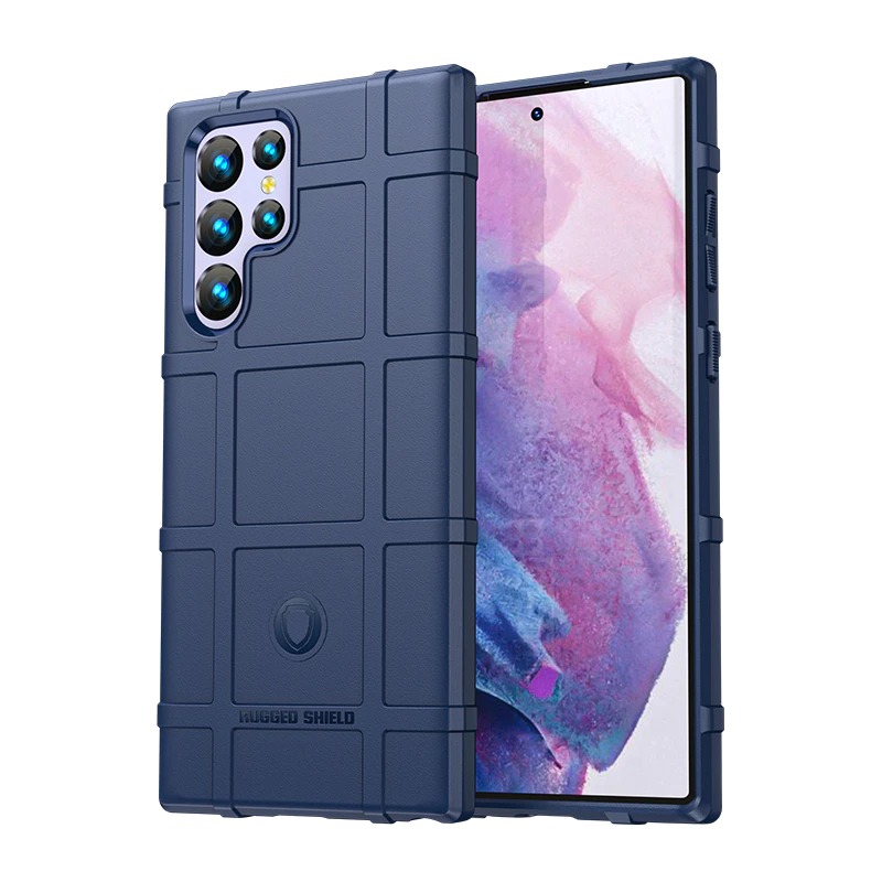 เคส Samsung Galaxy S22 Ultra 5G #เคสฝาหลัง Rugged Shield Series Soft Silicone Shock Absorption Matte กันกระแทก