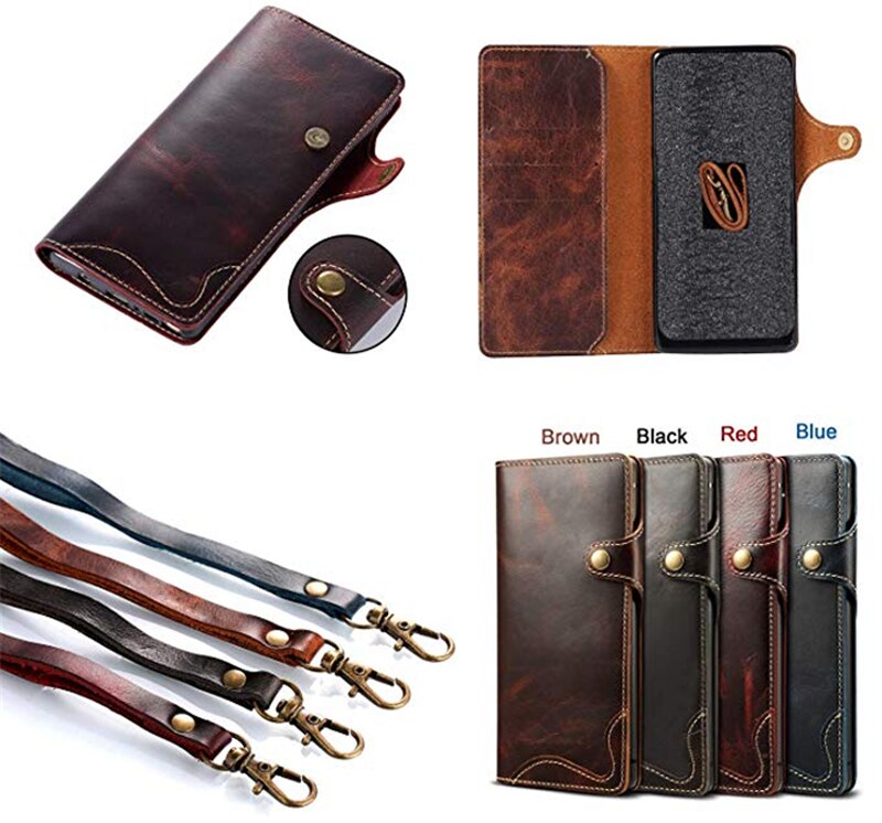เคส Huawei Mate 20#เคสฝาพับหนังแท้พร้อมสายคล้อง Genuine Wallet Leather Phone Cover with Lanyard