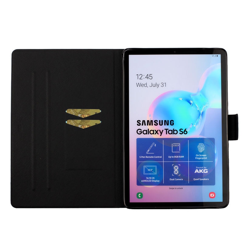เคส Samsung Galaxy Tab S6 10.5 SM-T860 SM-T865 2019 #เคสฝาพับพิมพ์ลายหนัง PU พร้อมที่เก็บการ์ด Pattern Printing PU Leather Tablet Stand Case with Card Storage