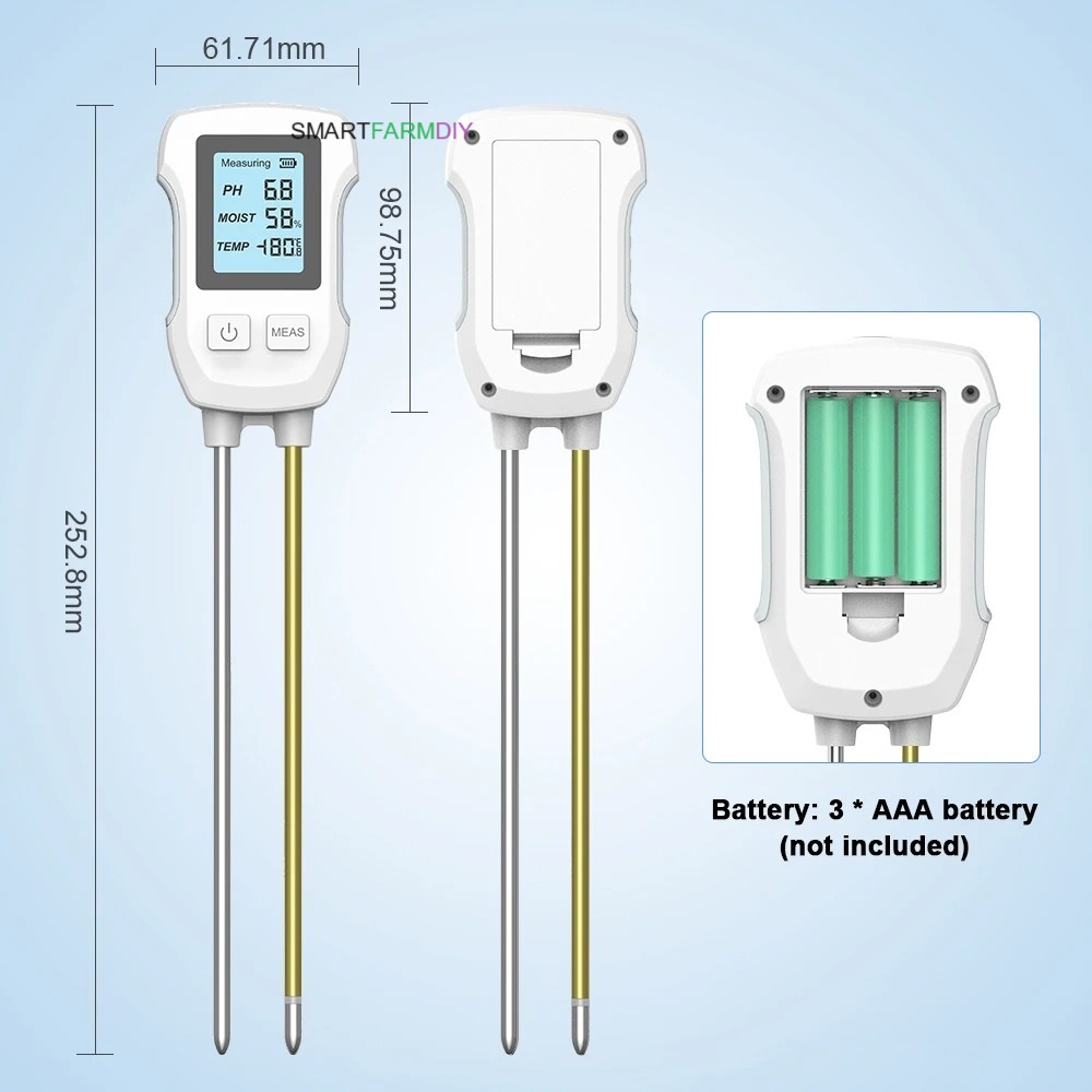 Soil Moisture Test Probe โพรบวัดความชื้นในดิน pH, Temperature, Soil Moisture