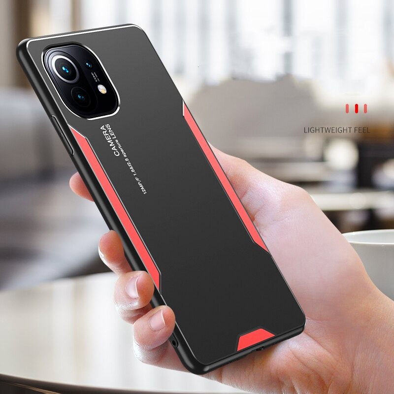 เคส Xiaomi Mi 11 #เคสฝาหลังไฮบริด Metal +TPU Shockproof metal back plate Phone Back Cover