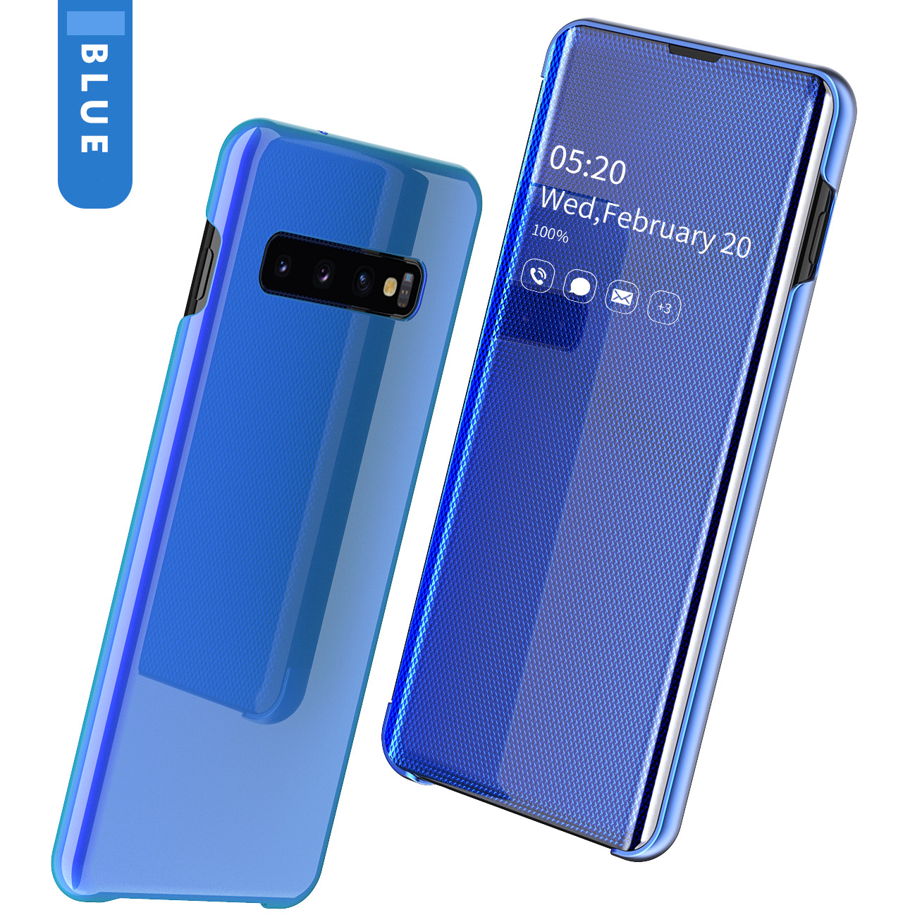 Case Samsung Galaxy S10+ #เคสฝาพับแบบ Window Mirror Surface