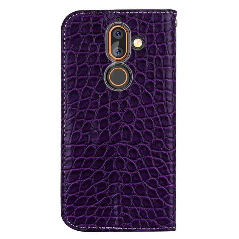 Case Nokia 7 plus #เคสฝาพับหนัง PU ลายหนังจระเข้ Crocodile Texture Glittery Sequins Splicing มีช่องใส่การ์ด