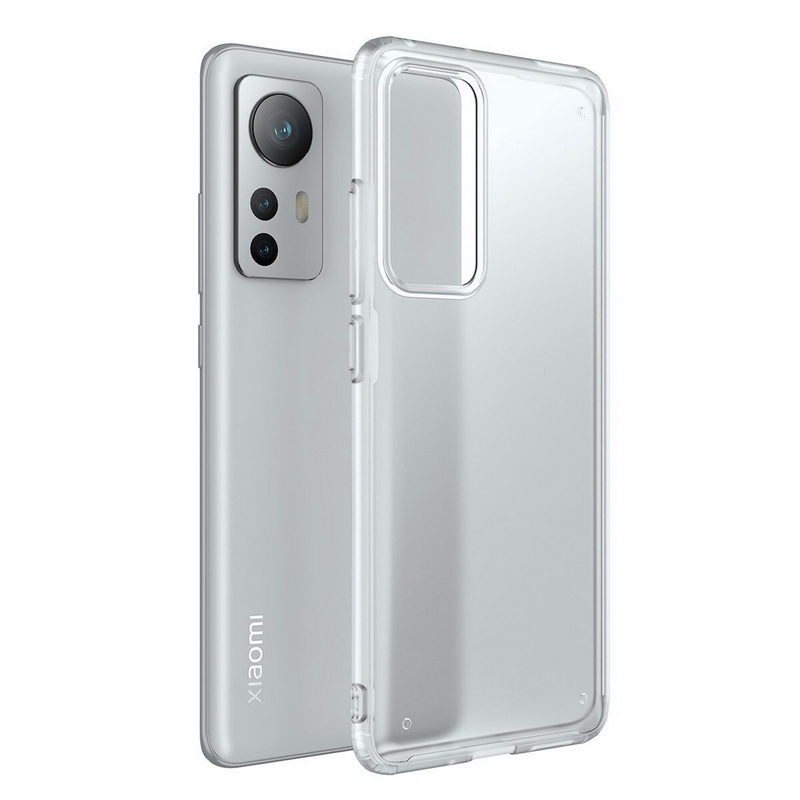 เคส Xiaomi 12 #เคสฝาหลังโปร่งแสงสีขุ่นขอบทึบ +TPU Hybrid Case