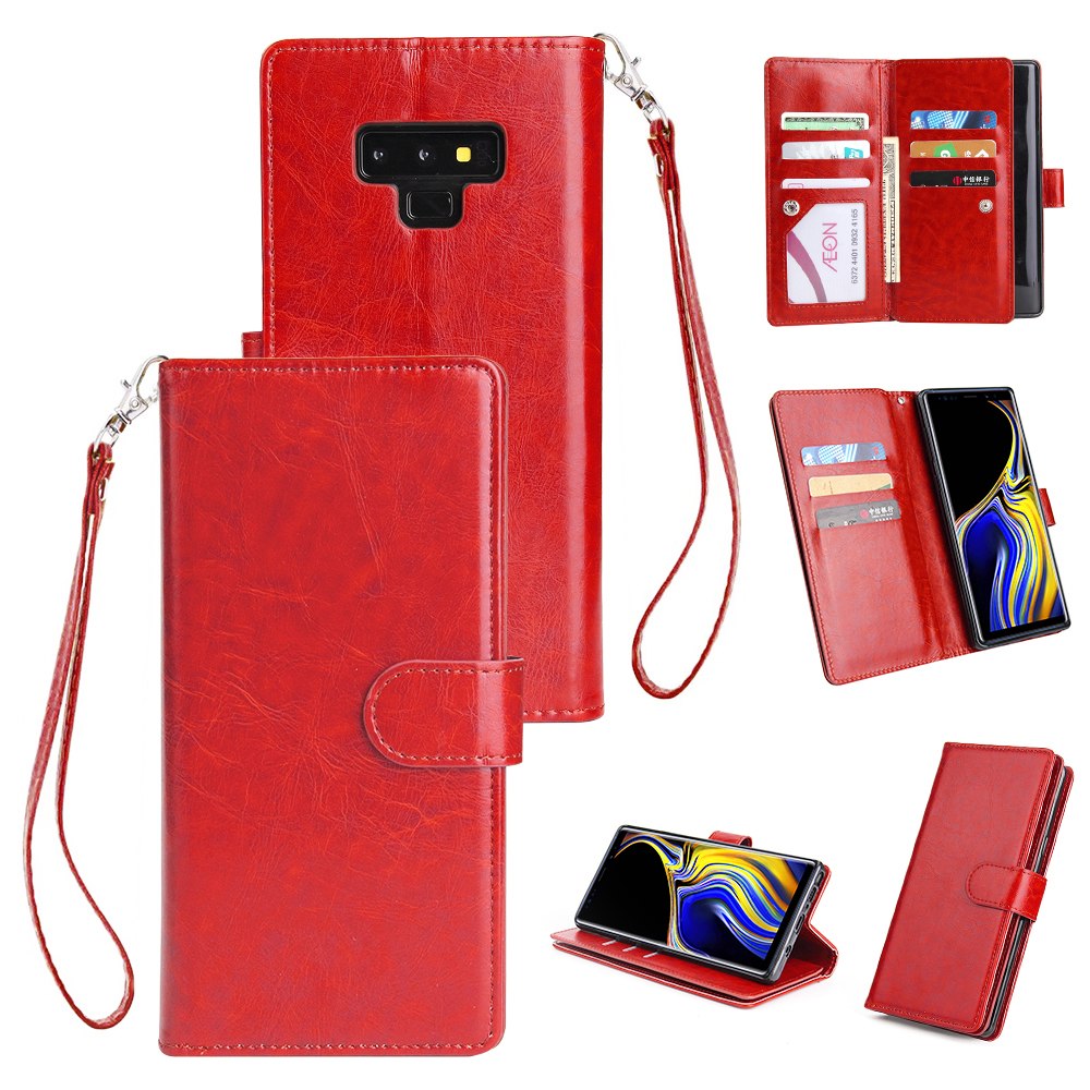 Case Samsung Galaxy Note 9 #เคสฝาพับหนัง PU แบบกระเป๋าสตางค์มีช่องใส่บัตร 9 ช่อง