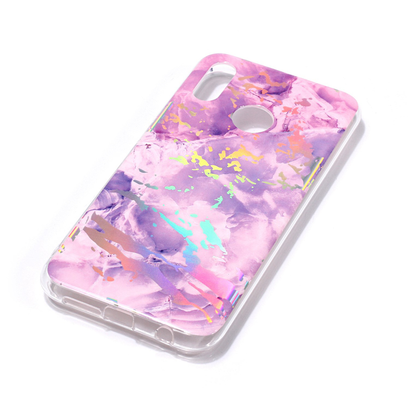 Case Huawei P20 Lite/Nova 3e #เคสฝาหลังนิ่ม IMD TPU พิมพ์ลาย Marble Pattern Electroplated