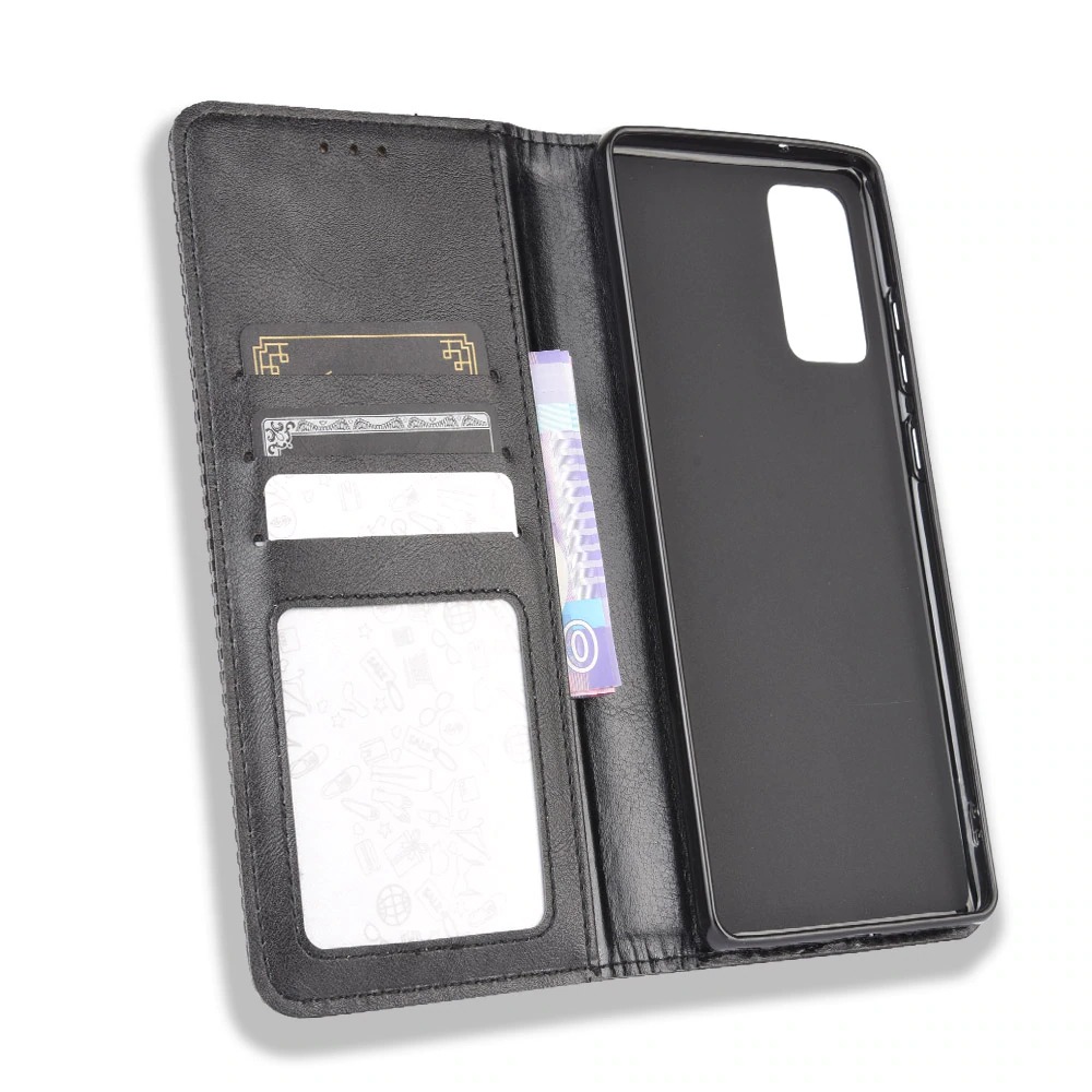 เคส Samsung Galaxy S20 FE/S20 FE 5G #เคสฝาพับปกหนังสไตล์วินเทจดูดซับอัตโนมัติแบบกระเป๋าสตางค์