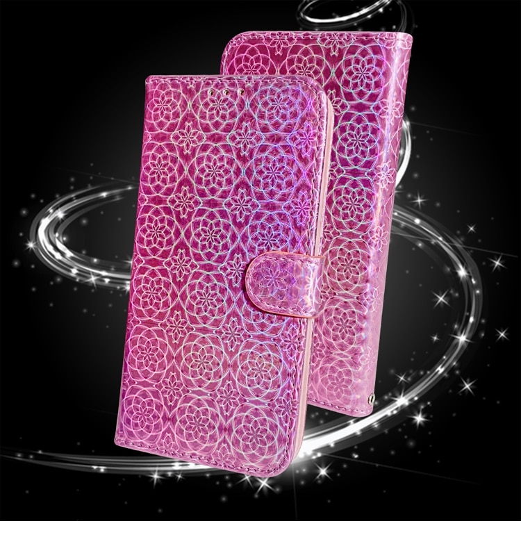Case iPhone 13 Pro Max#เคสฝาพับแบบกระเป๋าสตางค์หนัง PU ผิวเลื่อมลายดอกไม้ Flower Pattern Leather Wallet