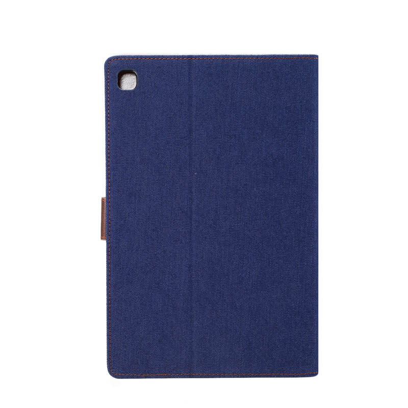 Case Samsung Galaxy Tab S5e SM-T720 / T725 #เคสฝาพับหนัง PU ผิวยีนส์พับตั้งได้ Jeans Cloth Leather Wallet