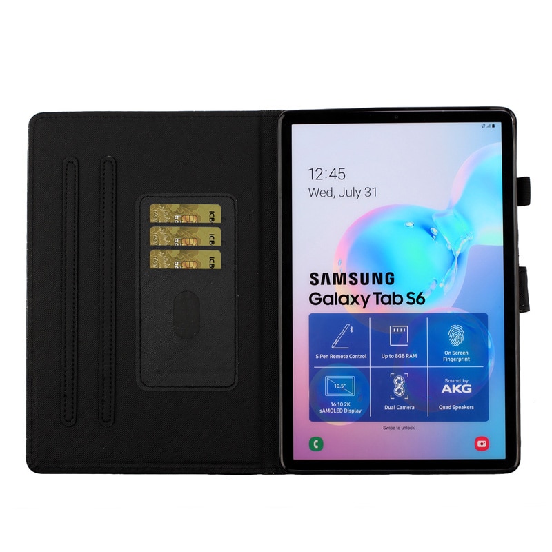 Case Samsung Galaxy Tab S7 11นิ้ว T870 T875 #เคสแท็บเล็ตหนัง PU มีช่องใส่บัตร Glitter Powder Magnetic Stand Wallet PU Leather