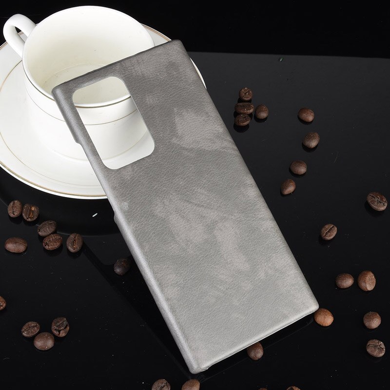 Case Samsung Galaxy Note 20 Ultra / Note 20 Ultra 5G #เคสฝาหลังพลาสติกแข็งเคลือบหนัง PU ลายผิวลิ้นจี่ Litchi Skin Leather Coated