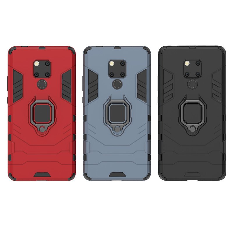 Case Huawei Mate 20 X #เคสฝาหลังพลาสติกแข็ง +TPU Hybrid Case มีแหวนสวมนิ้วโลหะ