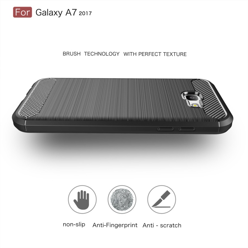 เคส Samsung Galaxy A7 2017 #เคสฝาหลัง Brushed Carbon Fiber TPU สวยโดดเด่นทันสมัย