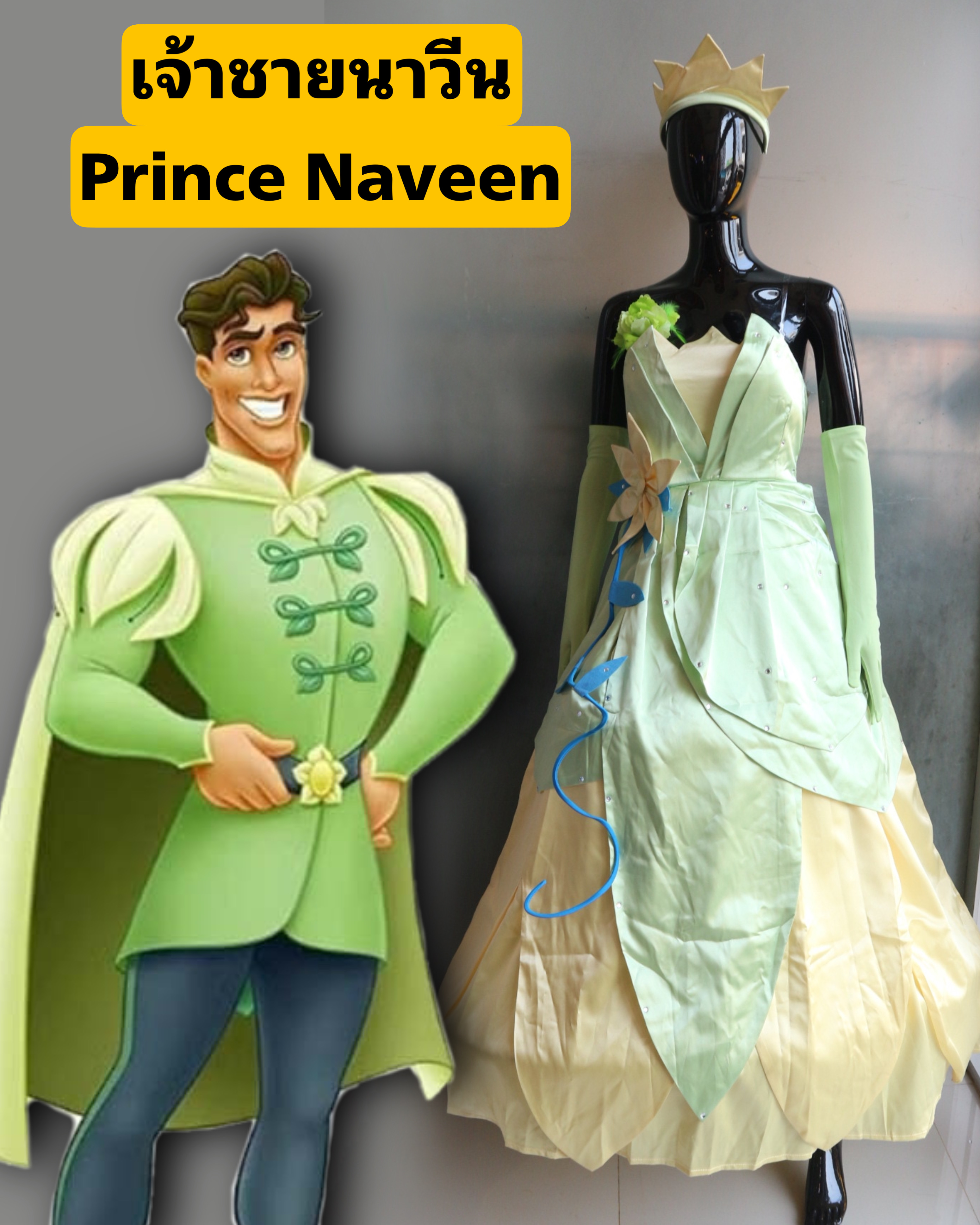ชุดเจ้าชายกบนาวีน Naveen เด็กและผู้ใหญ่