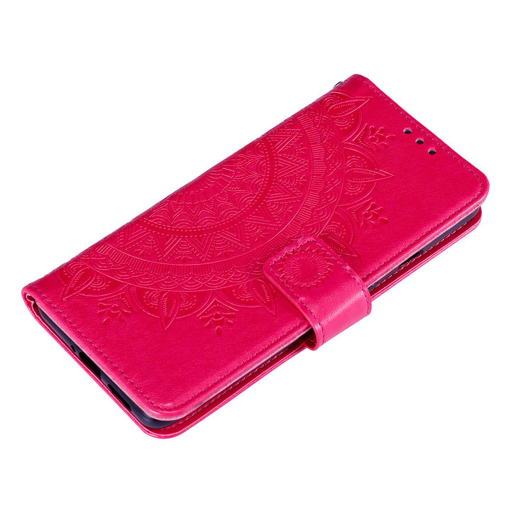 เคส Redmi Note 9T 5G #เคสฝาพับหนัง PU ปั้มลาย Imprint Mandala Flower