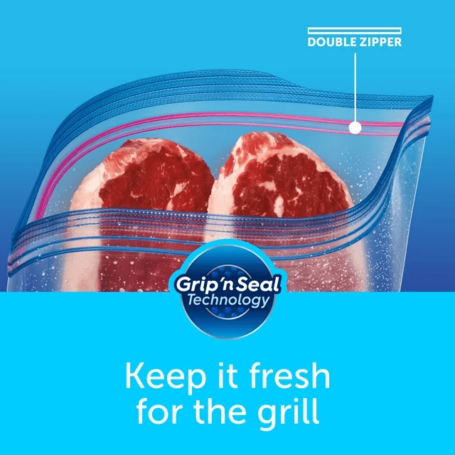 Ziploc® Freezer Bag Pint 20 Count Grip'n Seal ถุงเก็บอาหาร ถุงอเนกประสงค์