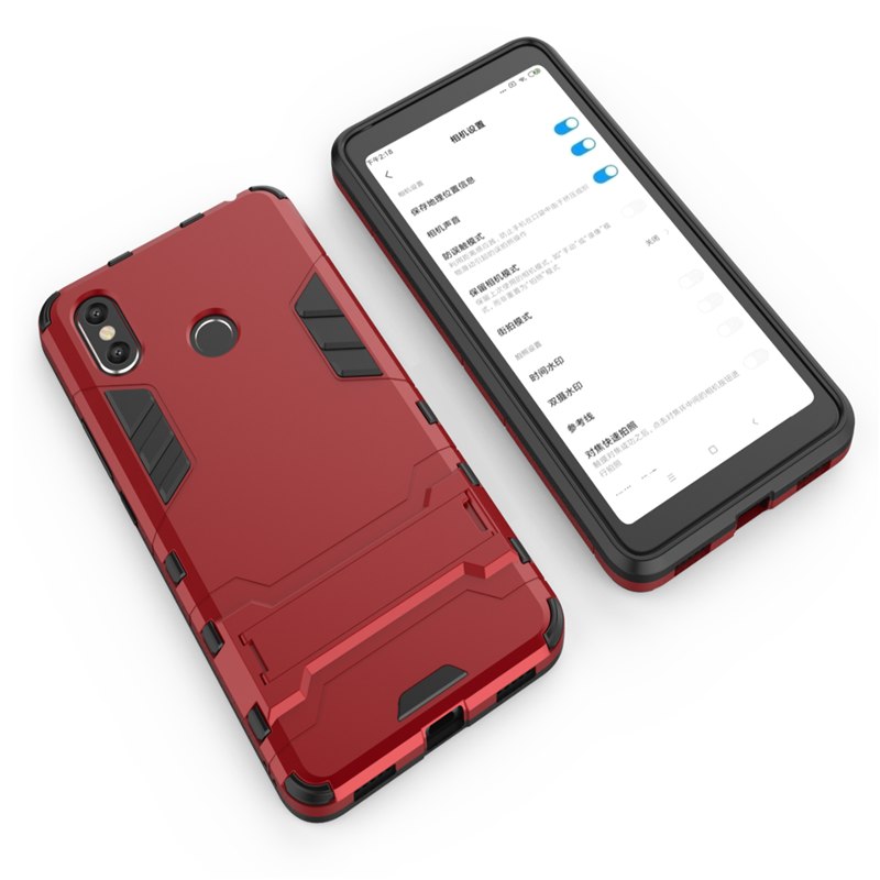 Case Xiaomi Mi Max 3 #เคสฝาหลังพลาสติก ไฮบริด TPU + Kickstand