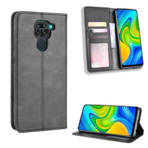 เคส Redmi Note 9#เคสฝาพับปกหนังสไตล์วินเทจดูดซับอัตโนมัติแบบกระเป๋าสตางค์