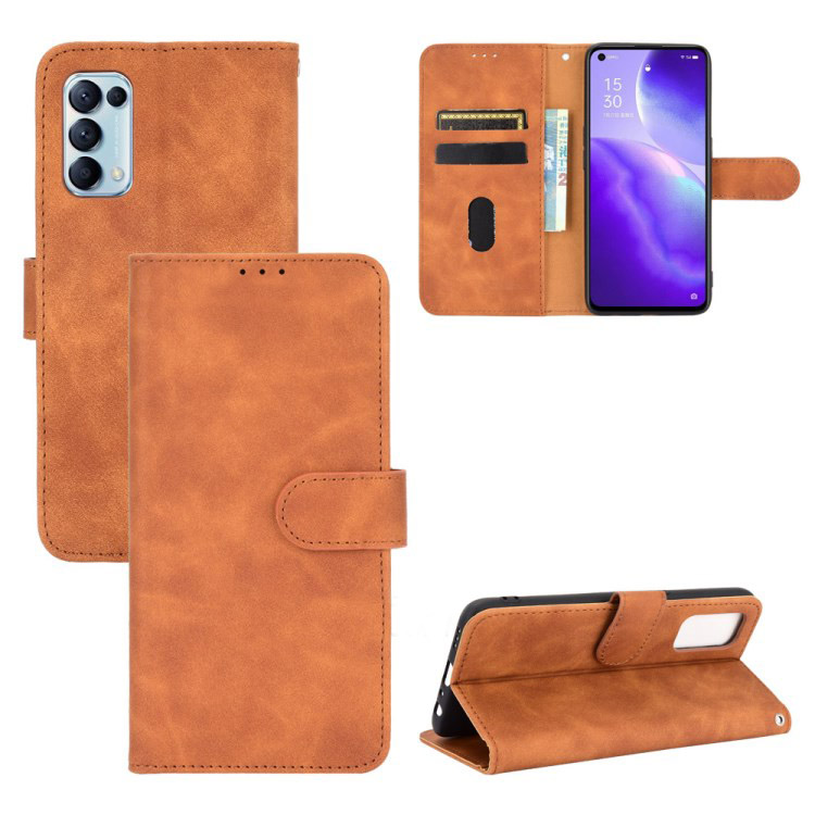 เคส OPPO Reno 5 Pro 5G #เคสฝาพับแบบกระเป๋าสตางค์หนัง PU มีช่องใส่บัตร Leather Wallet Card Holder Phone Cover