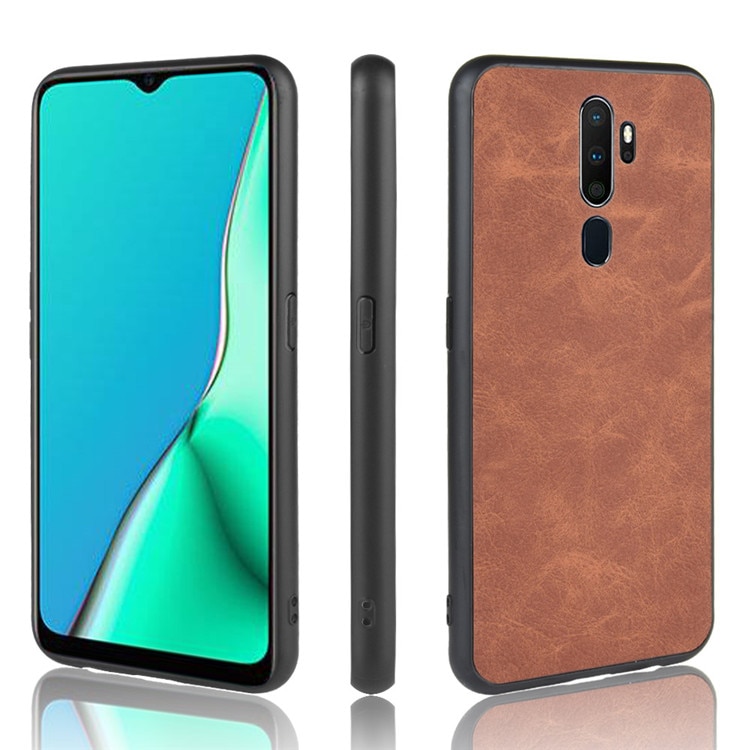 Case OPPO A9 (2020)/A5 (2020) #เคสฝาหลัง TPU เคลือบผิวด้วยหนัง PU