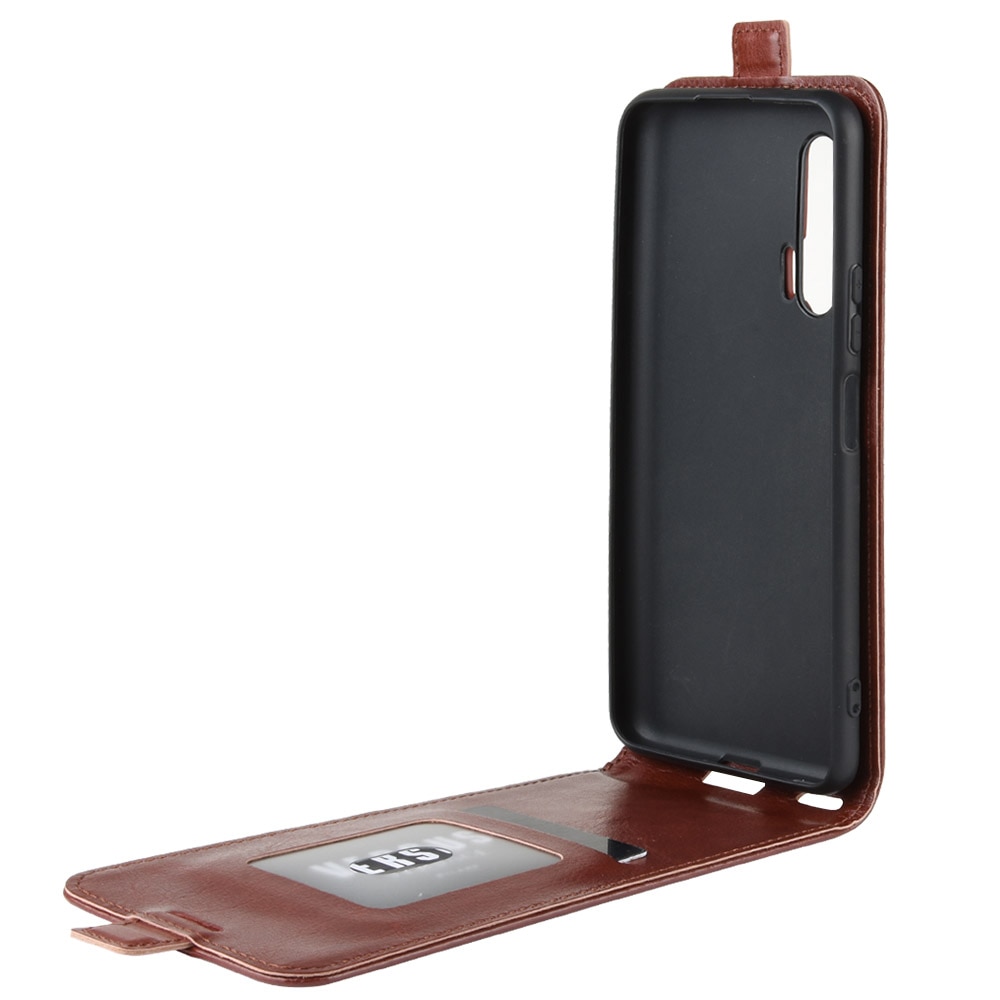 เคส Huawei Nova 6 #เคสฝาพับแนวตั้งหนัง PU ผิวหนังม้า Crazy Horse Skin Leather