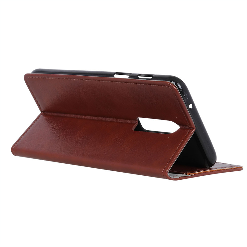 Case OnePlus 6 #เคสฝาพับหนัง PU ผิวหนังม้า Crazy Horse Grain Leather