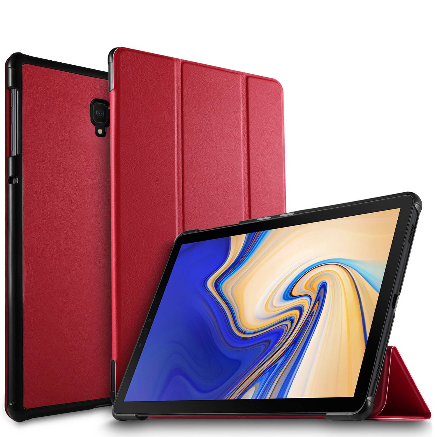 เคส Samsung Galaxy Tab S4 10.5 นิ้ว T830 T835 T837 #เคสฝาพับแบบ 3 พับ Tri-fold Stand PU Leather Wake /Sleep Protection