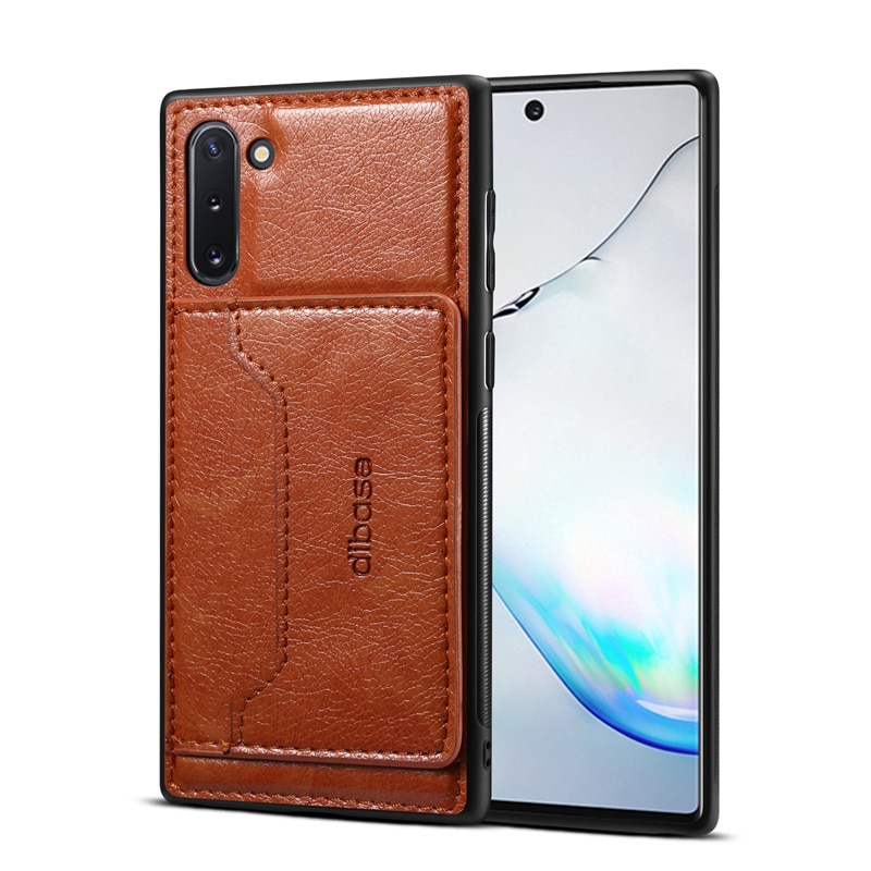 Case Samsung Galaxy Note 10 #เคสฝาหลัง TPU เคลือบหนัง PU Crazy Horse Leather Coated PC + TPU Hybrid
