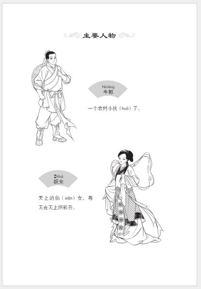 หนังสืออ่านนอกเวลาภาษาจีน: เรื่องหนุ่มเลี้ยงโคกับสาวทอผ้า (ระดับ 1) 学汉语分级读物（第1级）民间故事：牛郎织女 Graded Readers for Chinese Language Learners (Folktales): The Cow Herder and the Weaver Girl