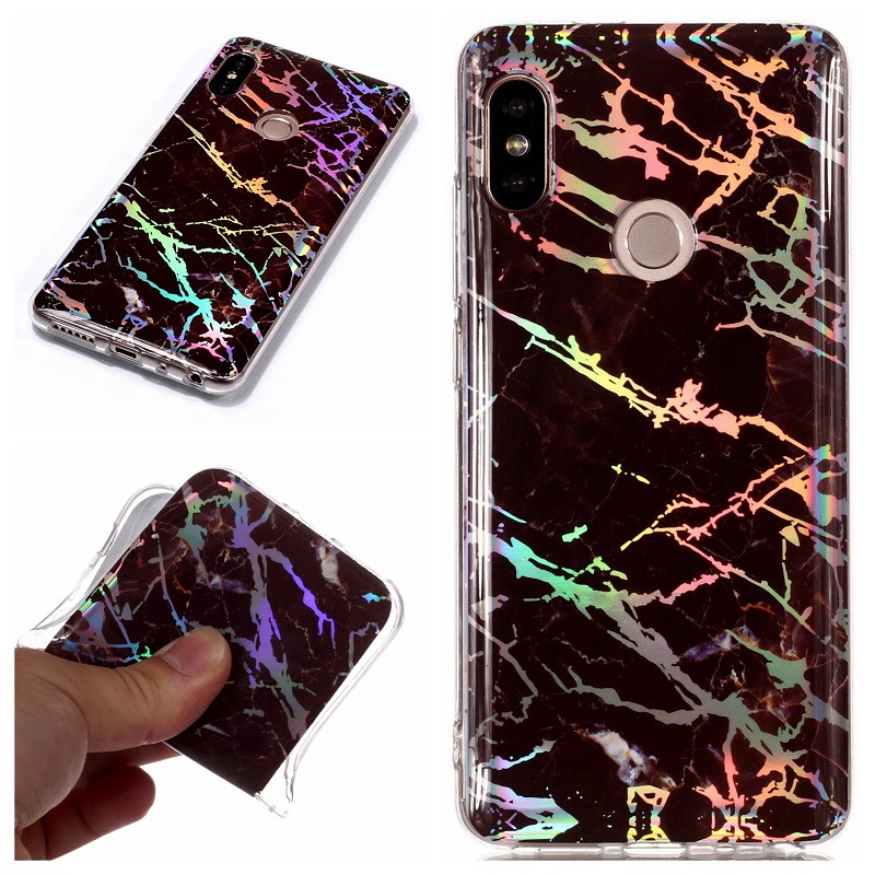 เคส Xiaomi Redmi Note 5 #เคสฝาหลังนิ่ม IMD TPU พิมพ์ลาย Marble Pattern Electroplated