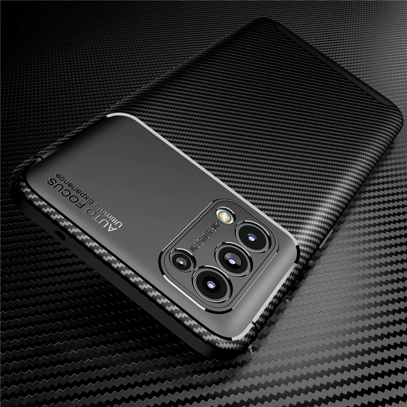 เคส OPPO Reno 6 Pro 5G #เคสฝาหลังนิ่ม Carbon Fiber Anti-drop TPU Protection