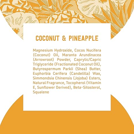 (Pre Order) Schmidt's® Natural Deodorant Sensitive Skin Formula Coconut Pineapple 3.25 oz (92g) ผลิตภัณฑ์ระงับกลิ่นกายจากธรรมชาติ สูตรบำรุงผิวบอบบาง กลิ่นสับปะรดและมะพร้าว