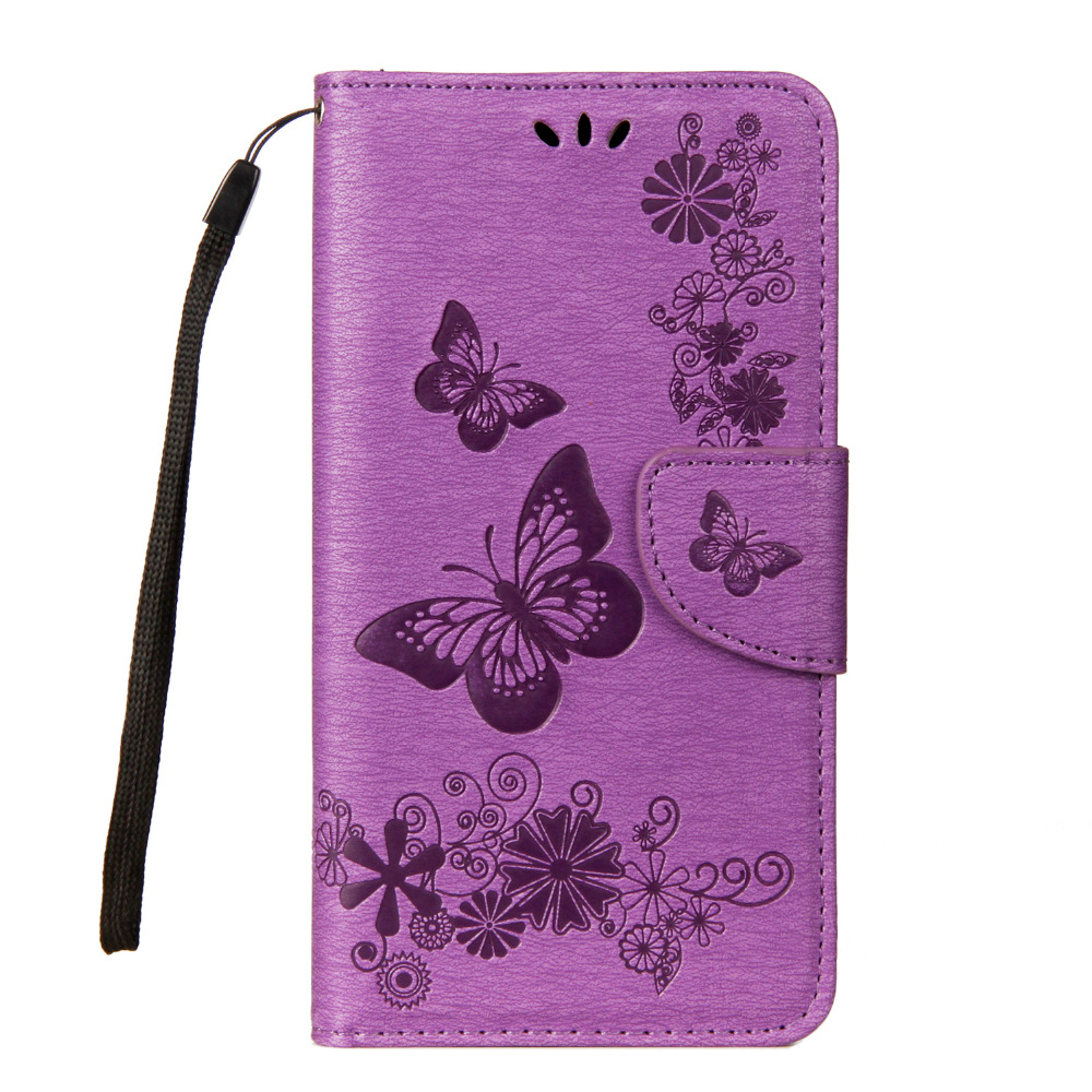 เคส Huawei Y5II #เคสฝาพับสไตล์กระเป๋าสตางค์ลายผีเสื้อดอกไม้