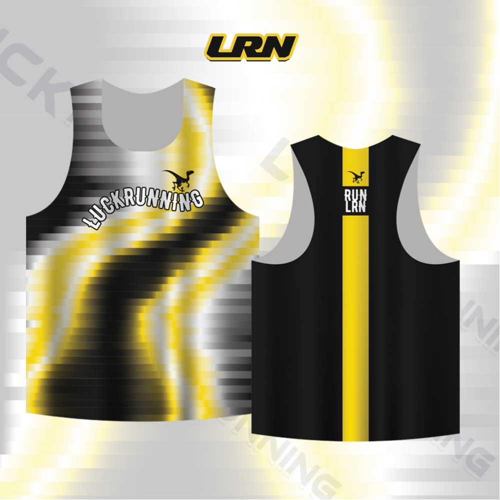 เสื้อวิ่งพิมพ์ลาย LRN เนื้อผ้า Micro square สำหรับวิ่งมาราธอน (MS27)