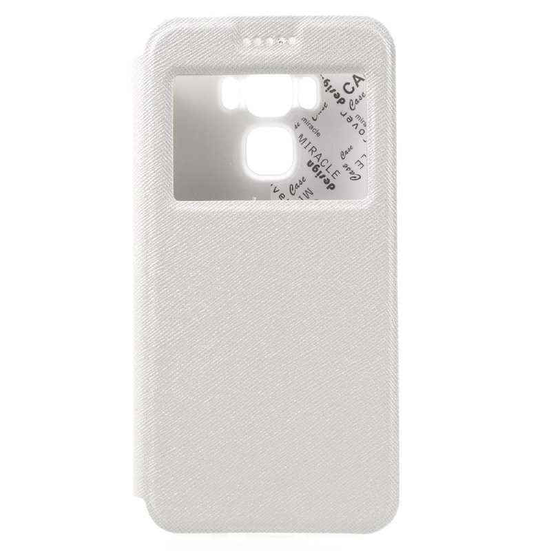 Case Asus Zenfone 3 Max ZC553KL เคสหนังฝาพับมีช่องวิว Cross Texture Leather Stand Flip Phone Cover