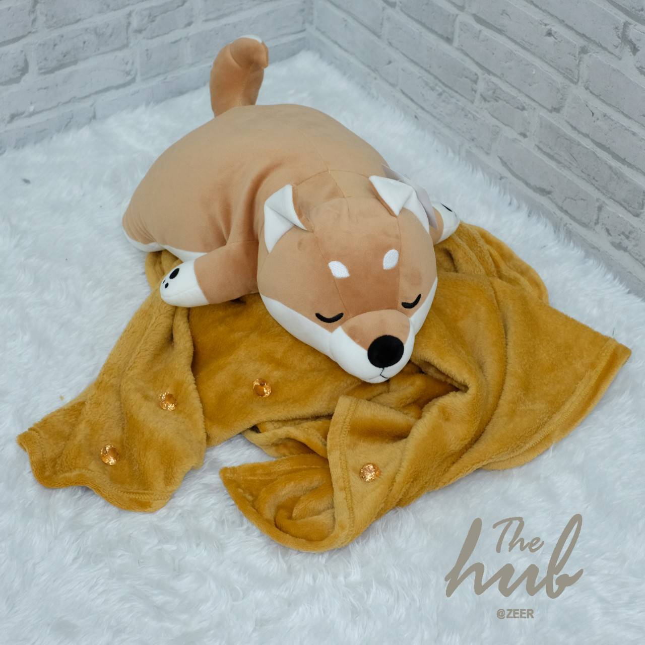 ตุ๊กตาหมอนผ้าห่ม น้องหมาชิบะ