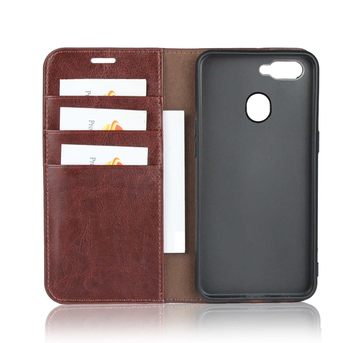 เคส OPPO A12 #เคสฝาพับแบบกระเป๋าสตางค์หนังแท้ Crazy Horse Genuine Leather Wallet Shell