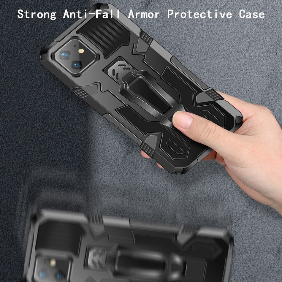 เคส Iphone 14 Pro Max #เคสฝาหลังกันกระแทกมีคลิบหนีบ ไฮบริด พลาสติก+TPU Heavy Duty R