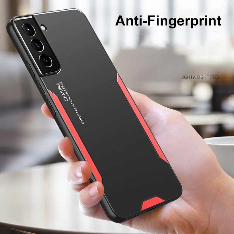เคส Samsung Galaxy S22+ 5G #เคสฝาหลังไฮบริด Metal +TPU Shockproof metal back plate Phone Back Cover