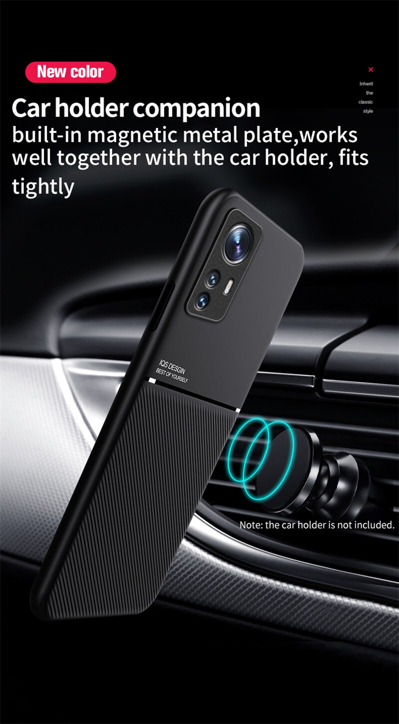 เคส Xiaomi 12 Pro #เคสฝาหลัง TPU เคลือบหนัง PU สไตล์ธุรกิจที่เรียบง่ายมีแผ่นเหล็กในตัว Minimalist Business Style Leather Coated TPU Built-in metal magnetic plate