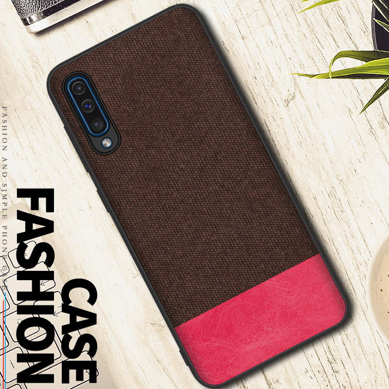Case Samsung Galaxy A50 / A50s / A30s #เคสฝาหลังรูปแบบ Cloth Texture PU Leather + TPU