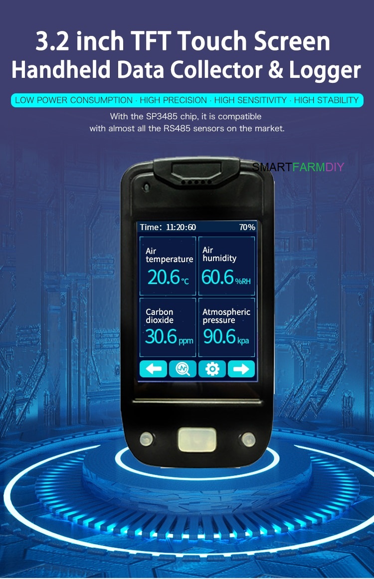 เครื่องวัดดินแบบพกพา EC PH SOIL TEMP HUM NPK