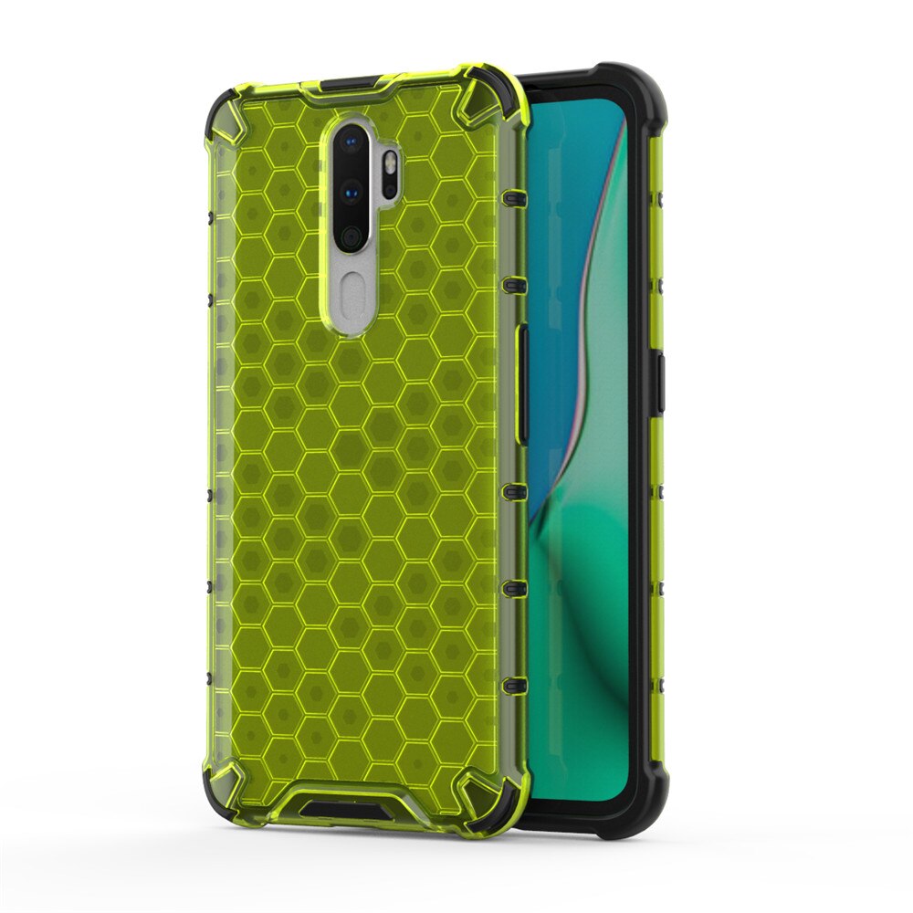Case OPPO A9 (2020) / OPPO A5 (2020) #เคสฝาหลังกันกระแทก Honeycomb Shock Absorber TPU + PC + Silicone Hybrid